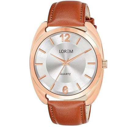 LOREM Silver Stylish Dial Analog Watch For Men LR78 - HalfPe