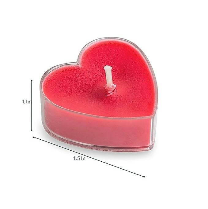 UDHWANI by Kakkumal Govindram Heart Shape Red Rose Tea Light Candles (Pack of 20) - HalfPe