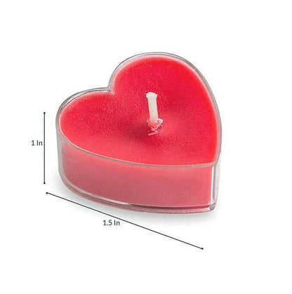 UDHWANI by Kakkumal Govindram Heart Shape Red Rose Tea Light Candles (Pack of 20) - HalfPe