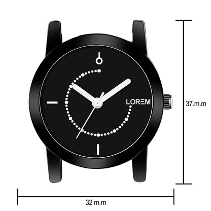 LOREM Black Professional Look Analog Watch For Women LR253 - HalfPe