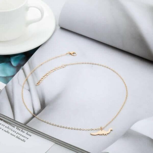 Pinapes Stylish Dinosaur Layered Gold Plated Stunning Necklace for Women/Girls - HalfPe