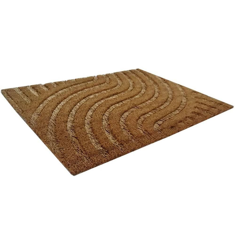 Mats Avenue Coir and Latex Backed Hand Shaped Door Mat Beige Color 40x60 CM - HalfPe