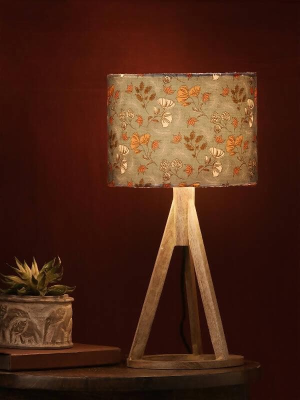 Blue Garden Trio Wooden Lamp - HalfPe