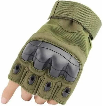 Fingerless Half Gloves Riding Gloves Gym & Fitness Gloves (Beige)  - HalfPe