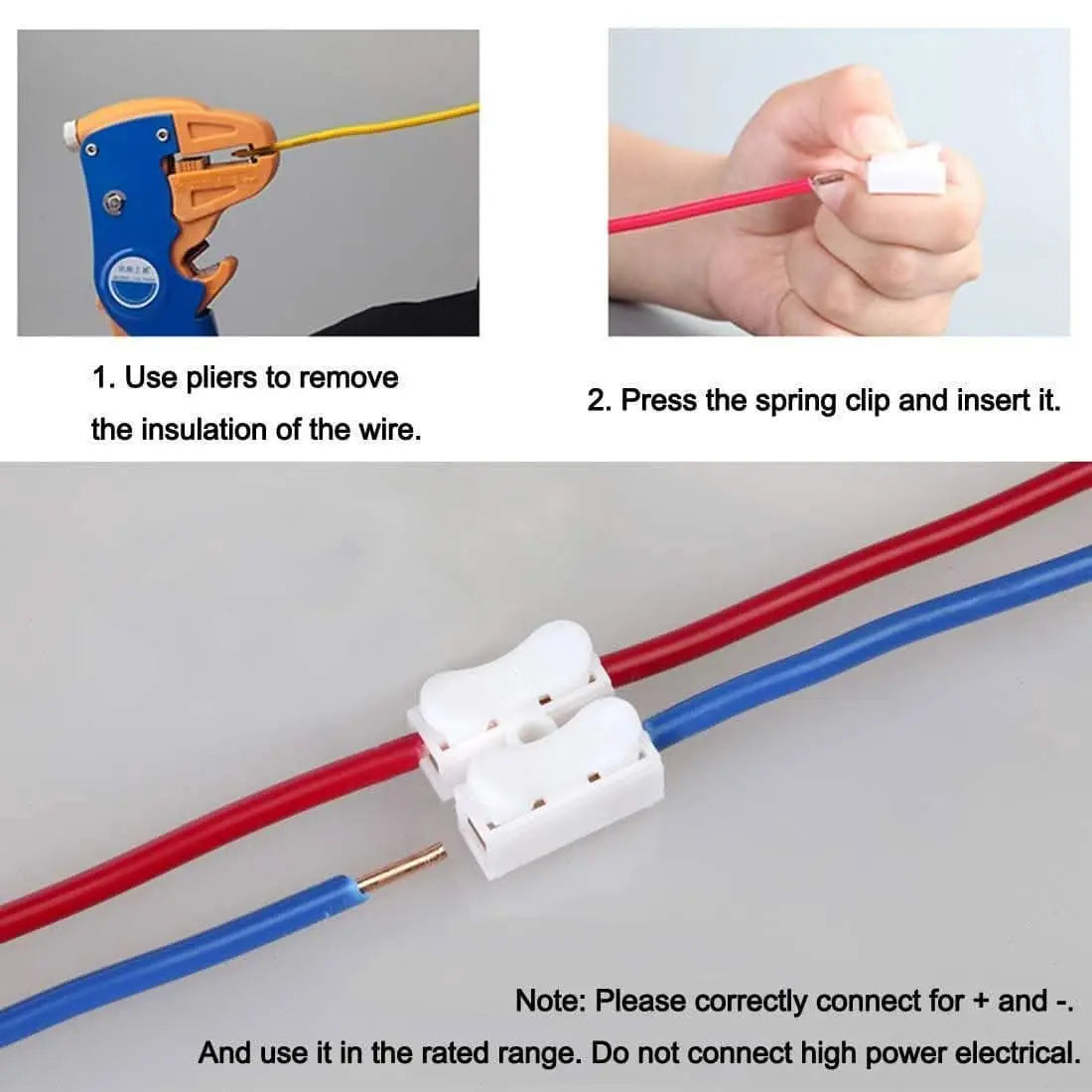 Cable connector (3 pin, 100 pieces) - halfpeapp