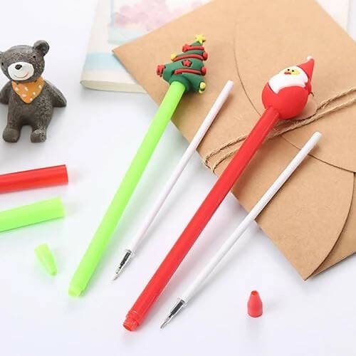 Le Delite Christmas Shape Gel ballpoint Pen (Pack of 10) - HalfPe