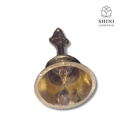 SHINI LIFESTYLE Brass Pooja Bell, Heavy Gauge, peetal mandir ghanti for Pooja (10 cm) - HalfPe