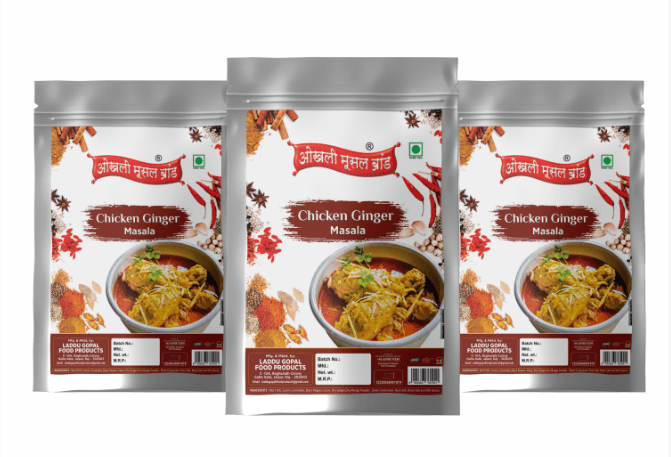 Chicken ginger masala 570g (pack of 3x 190g) | OKHLI MUSAL BRAND - HalfPe