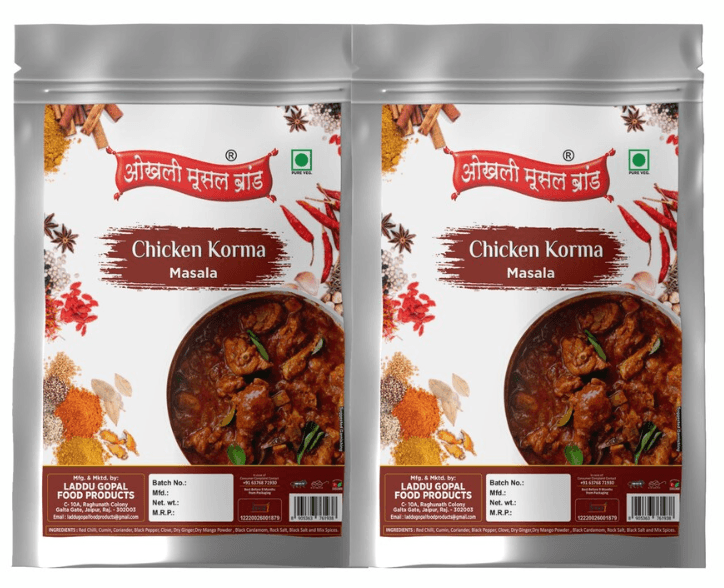 Chicken korma masala 380g (pack of 2x 190g) | OKHLI MUSAL BRAND - HalfPe