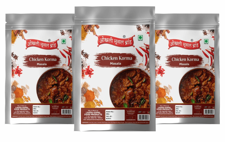 Chicken korma masala 570g(pack of 3x 190g)|OKHLI MUSAL BRAND - HalfPe