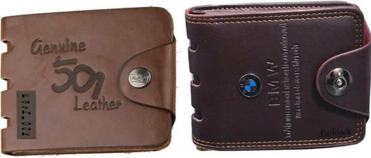 Men Genuine Leather Wallet (Pack of 2) - HalfPe