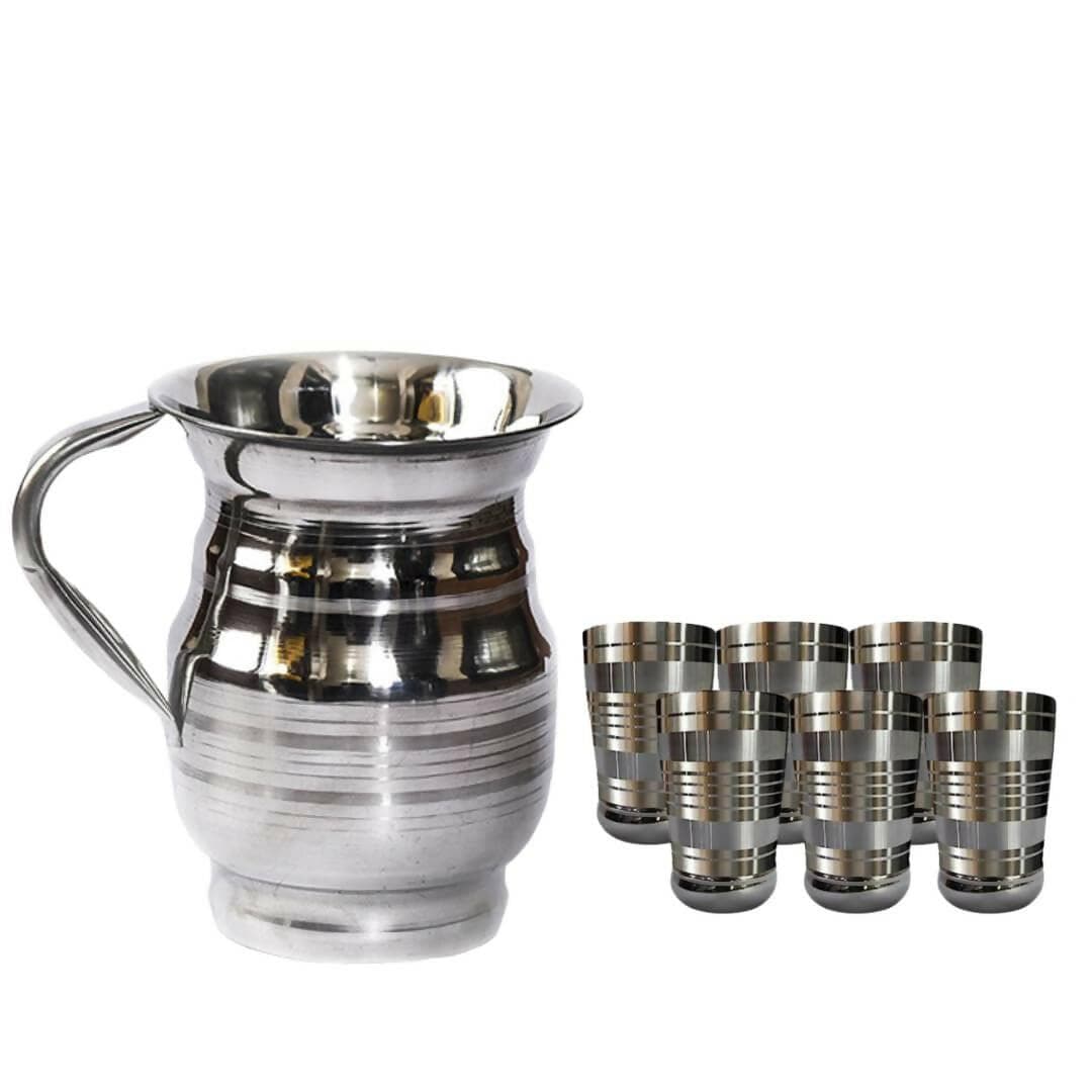 SHINI LIFESTYLE Stainless Steel Jug and Glass Combo (7) - HalfPe