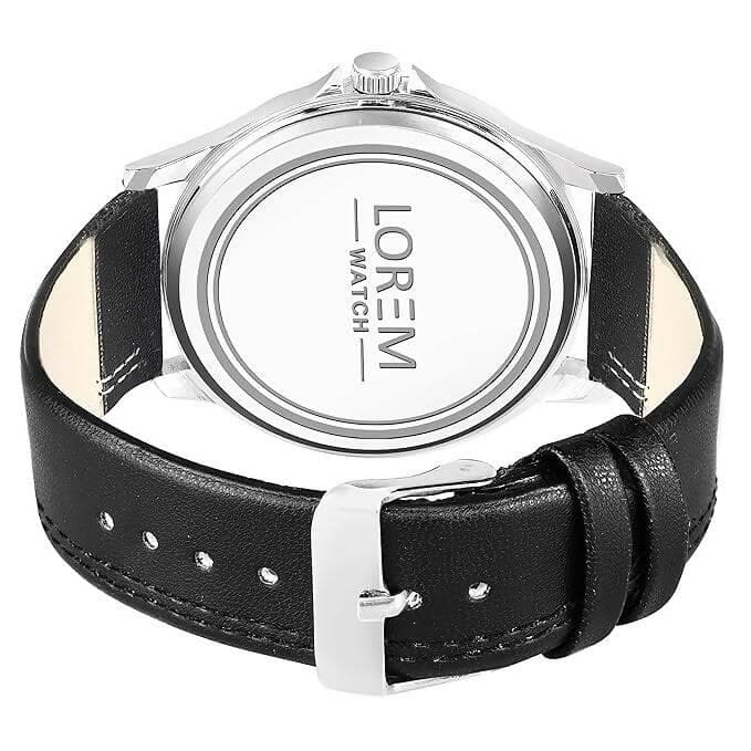 LOREM Black Stylish Dial Analog Watch For Men LR93 - HalfPe