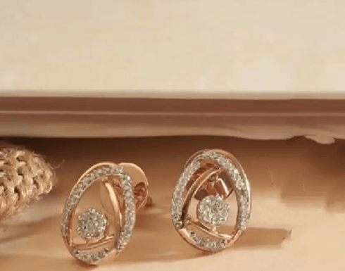 Classic american diamond rose gold stud earrings | MANATH - halfpeapp