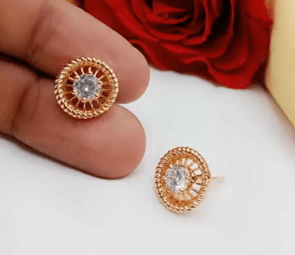 Classic american diamond stone tops earrings | MANATH - halfpeapp