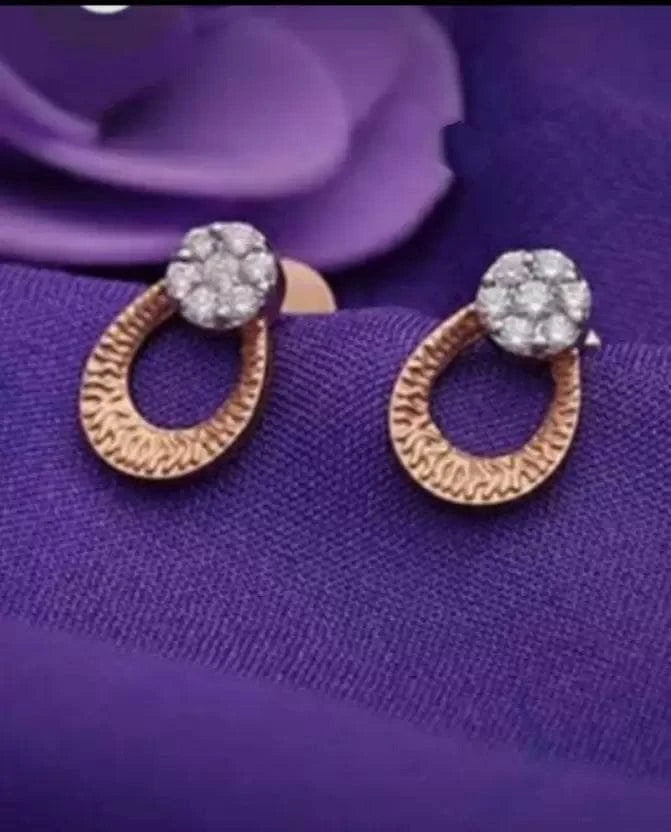 Classic american diamond stone tops earrings | MANATH - halfpeapp