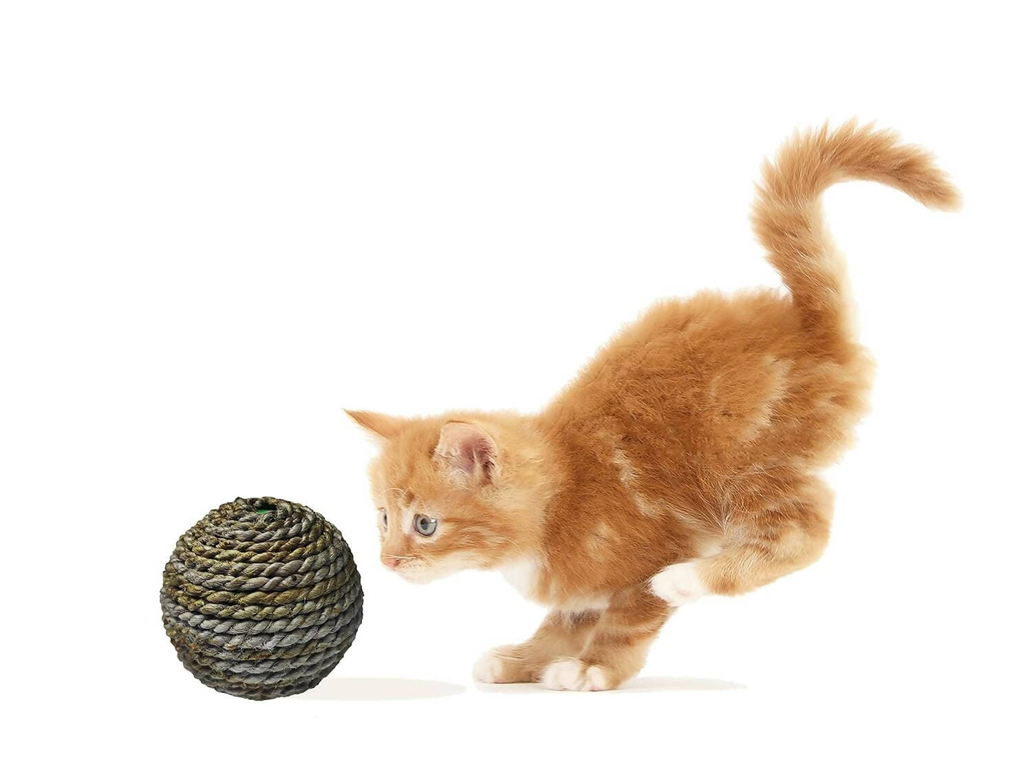 Mats Avenue Hand Made Jute Crafted Interactive Scratcher/Play Ball for Cat (Brown) - HalfPe