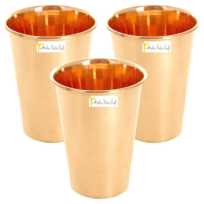 Copper glass ayurvedic drinkware tumbler (set of 6x400ml) | PRISHA INDIA CRAFT - halfpeapp