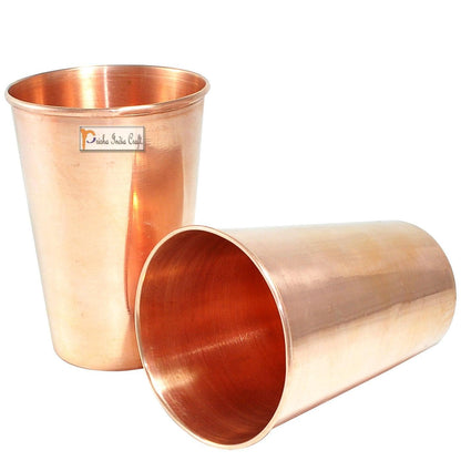 Copper glass ayurvedic drinkware tumbler (set of 6x400ml) | PRISHA INDIA CRAFT - halfpeapp