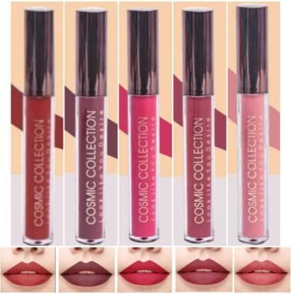 Cosmic collection combo 5x5ml (brilliant red, choco maroon, plum rose pink, luminous pink, nude pink) - halfpeapp