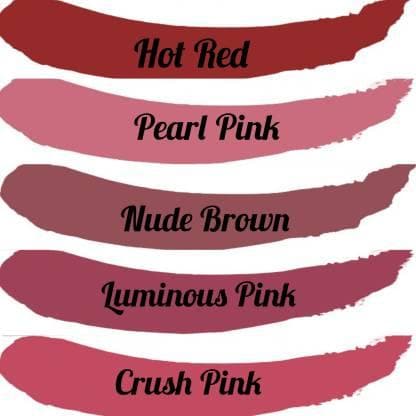 Cosmic collection combo 5x5ml (hot red, pearl pink, nude brown, luminous pink, crush pink) - halfpeapp