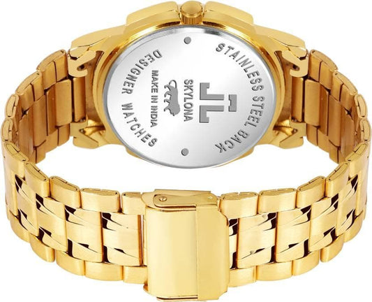 Crown royal gold plated analog watch | SKYLONA - halfpeapp