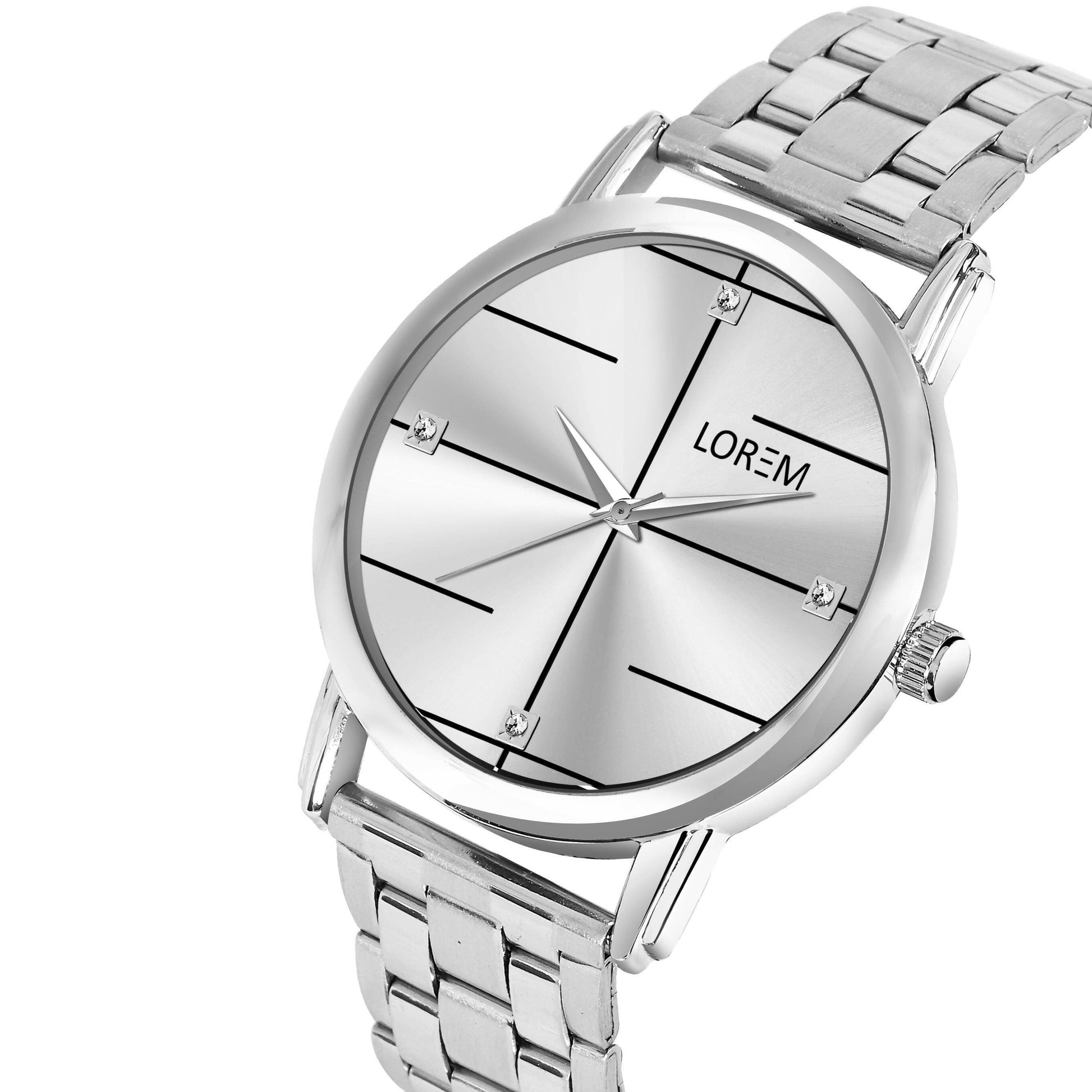 LOREM Silver Standard Analog Watch For Men LR119 - HalfPe