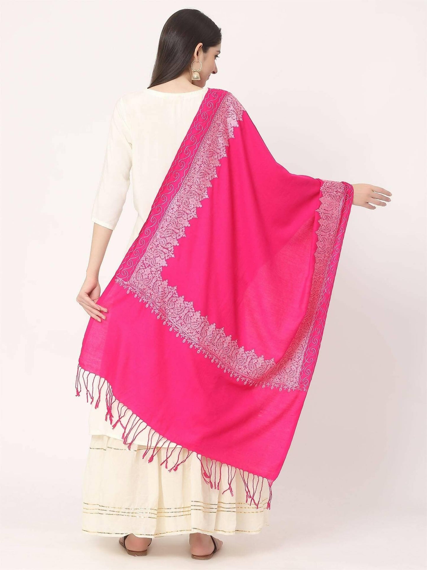 Magenta Baby Pink Stole for women - HalfPe