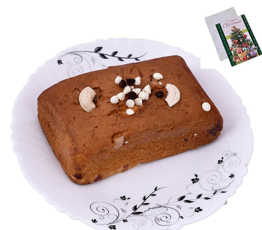 MANTOUSS Christmas Gift of Cake-Christmas Plum Cake(150gms) + Christmas Card - HalfPe