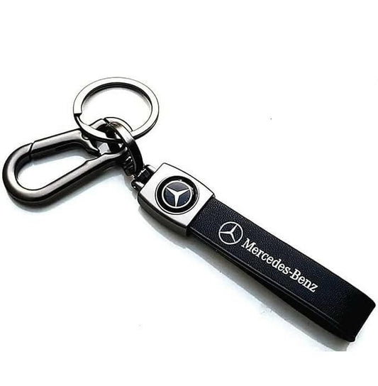 Mercedes Metallic and Leather High Quality Keychain - HalfPe