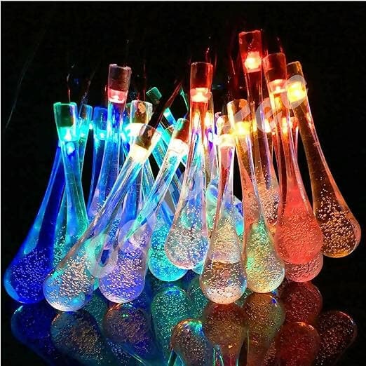 Multicolor Water Drop LED Bulbs String Ball Globe Lights (14 lights) - HalfPe