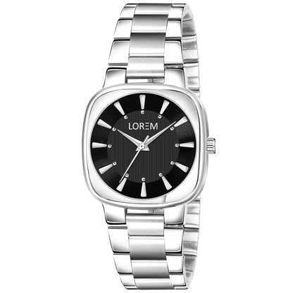 LOREM Silver Professional Analog Watch For Women LR298 - HalfPe