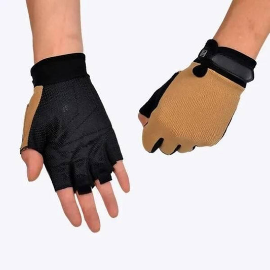 Men Outdoor Sports Fashion Gloves Gym & Fitness Gloves (Beige)  - HalfPe