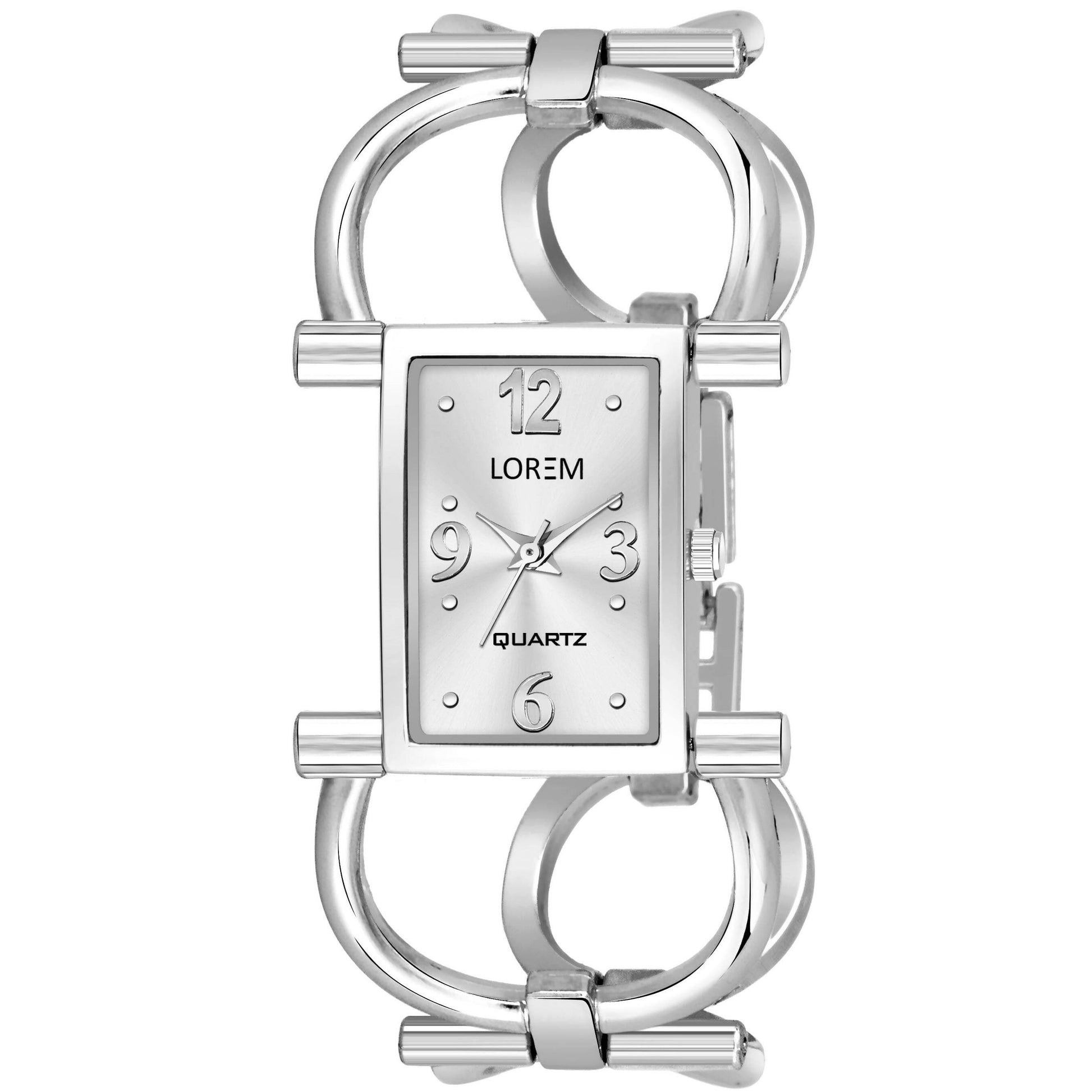 LOREM Silver Trending Square Braclet Analog Watch For Women LR297 - HalfPe