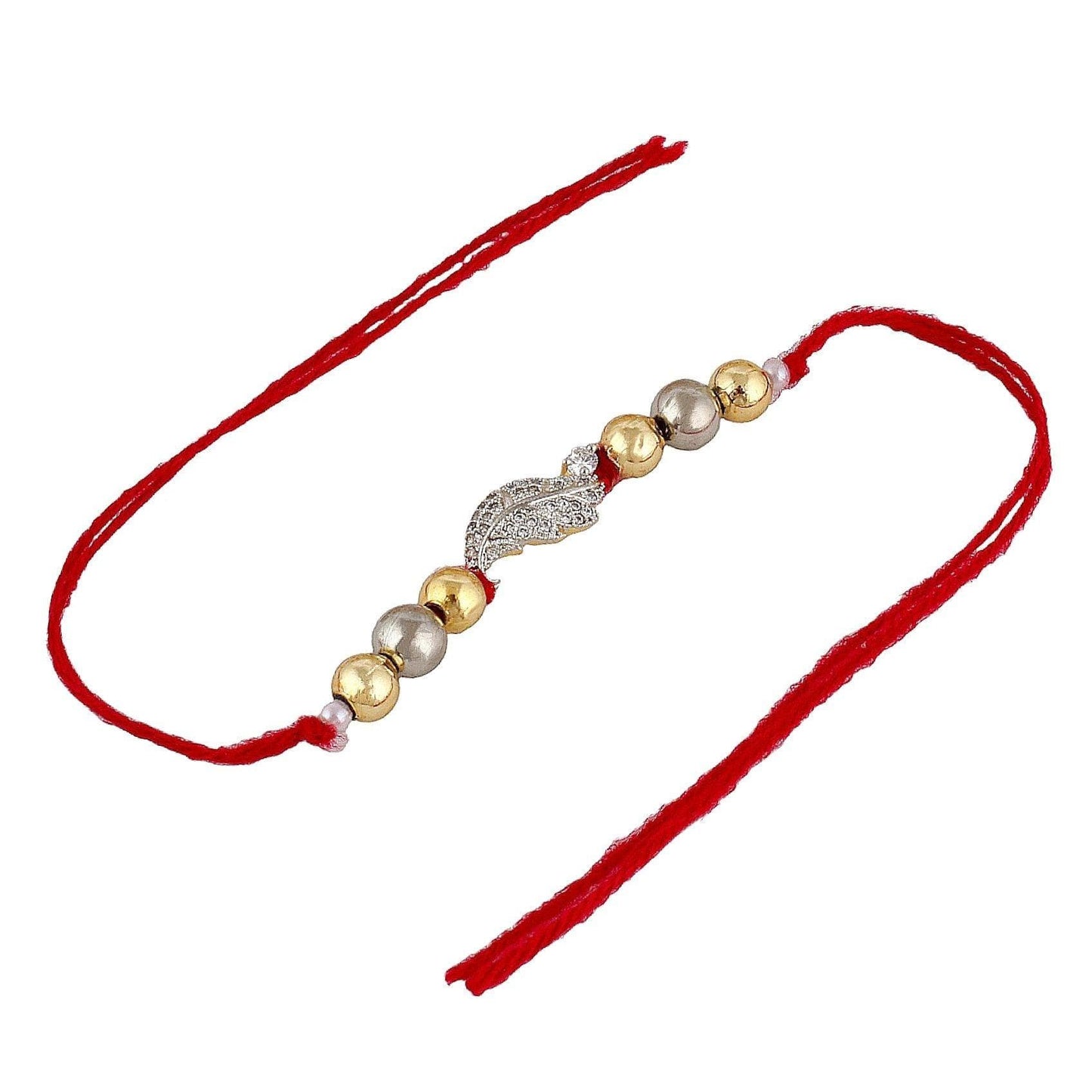 Designer Gold-Plated american diamond rakhi (pack of 2) |LUCKY JEWELLERY - halfpeapp