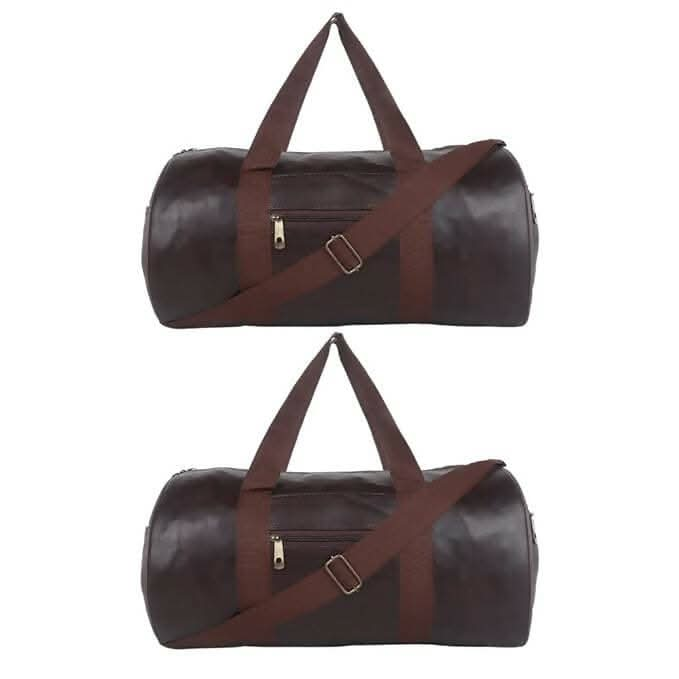 Brown Gym Bag / Travel Bag foldable with side zip(pack of 2) - HalfPe