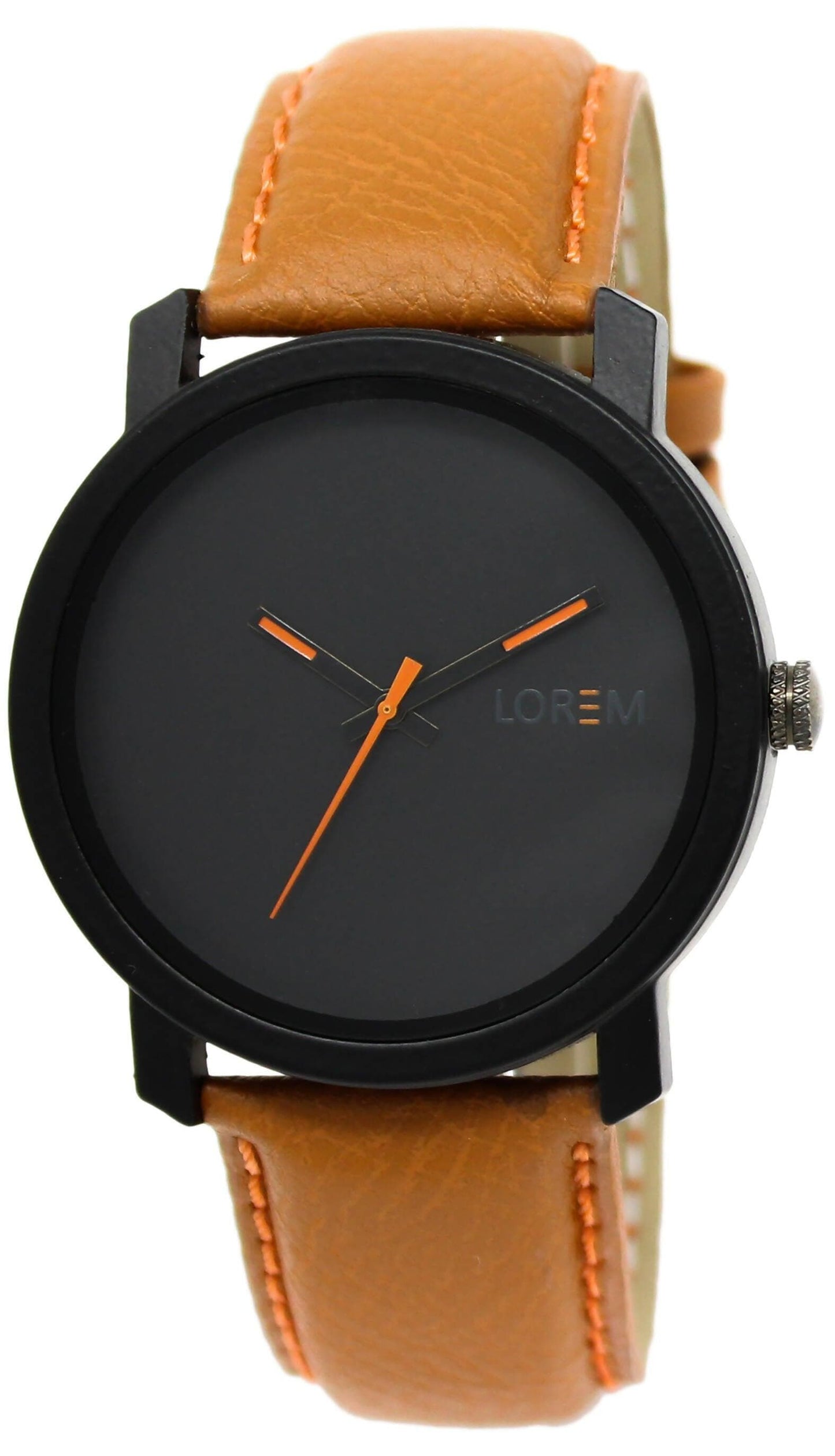 LOREM Black Plain Analog Watch For Men LR20 - HalfPe