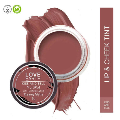 Love Earth Lip Tint & Cheek Tint Multipot-Kiss (Mauvish Pink) - HalfPe