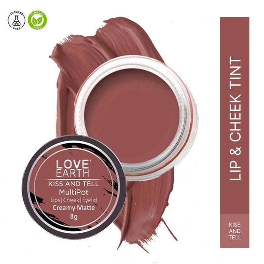 Love Earth Lip Tint & Cheek Tint Multipot-Kiss (Mauvish Pink) - HalfPe