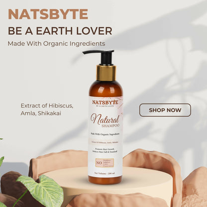 Natsbyte Ayurveda Herbal Shampoo | Handmade Homemade Shampoo | Infused with Organic Herbs | Anti Hair Fall Shampoo | Hair Growth Shampoo - 200 ml - HalfPe