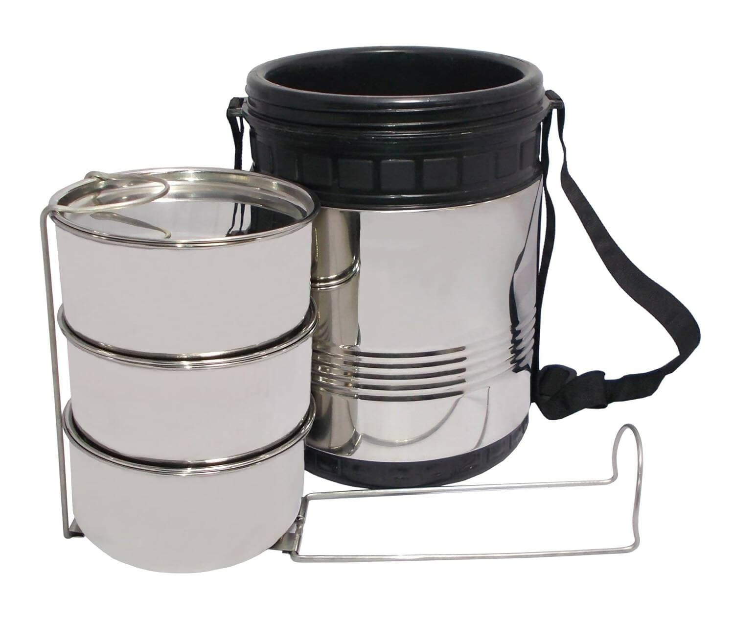 Hot Delight Box Combo Casserole with Handle & 3 Container Tiffin Lunchbox 1200ML - HalfPe