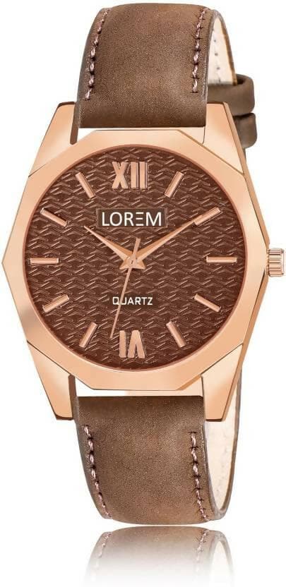 LOREM Brown 3d embossed Dial Analog Watch For Women LR330 - HalfPe