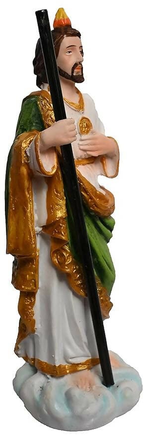 KariGhar Resin St Jude the Apostle, St Jude, Jude of James, Judas Thaddaeus or Lebbaeus, Catholic Idol, Religion Figures, Multicolor, 5 x 6 x 15 Cm - HalfPe