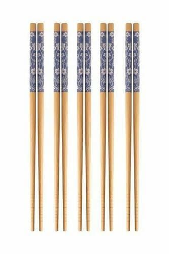 Natural Bamboo Reusable Chopsticks for Noodles, Fried Rice (5 pairs) - HalfPe