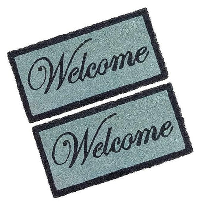 Mats Avenue Coir Door Mat Hand Printed Welcome Pattern for All Floor and Entrance (Set of 2) - HalfPe