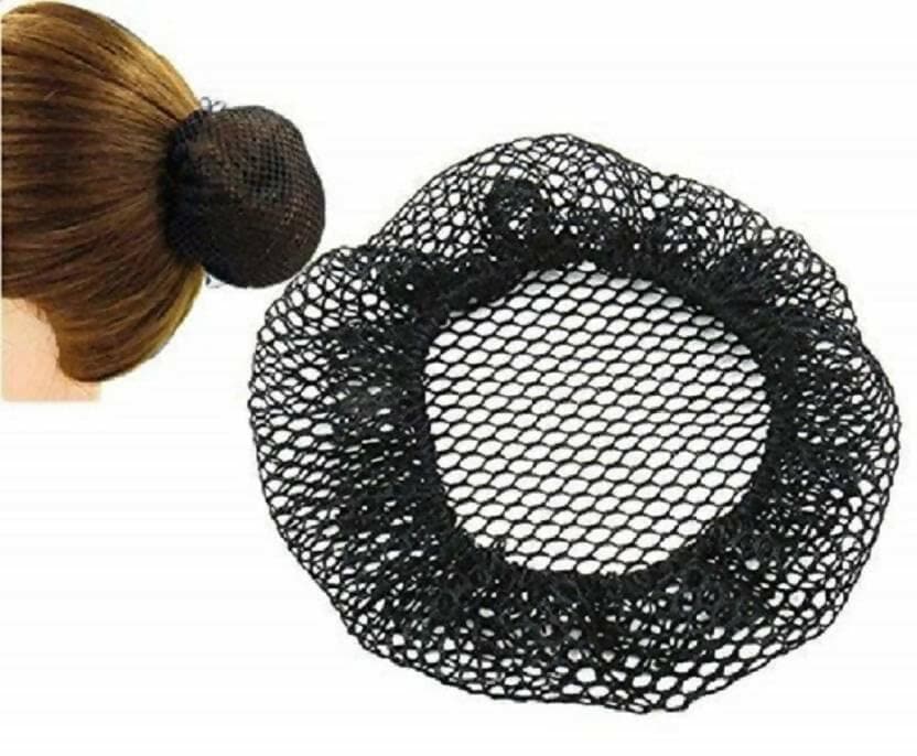 SENECIO Woven Black Net Juda Bun Cover For Girls & Women (Pack of 6) - HalfPe