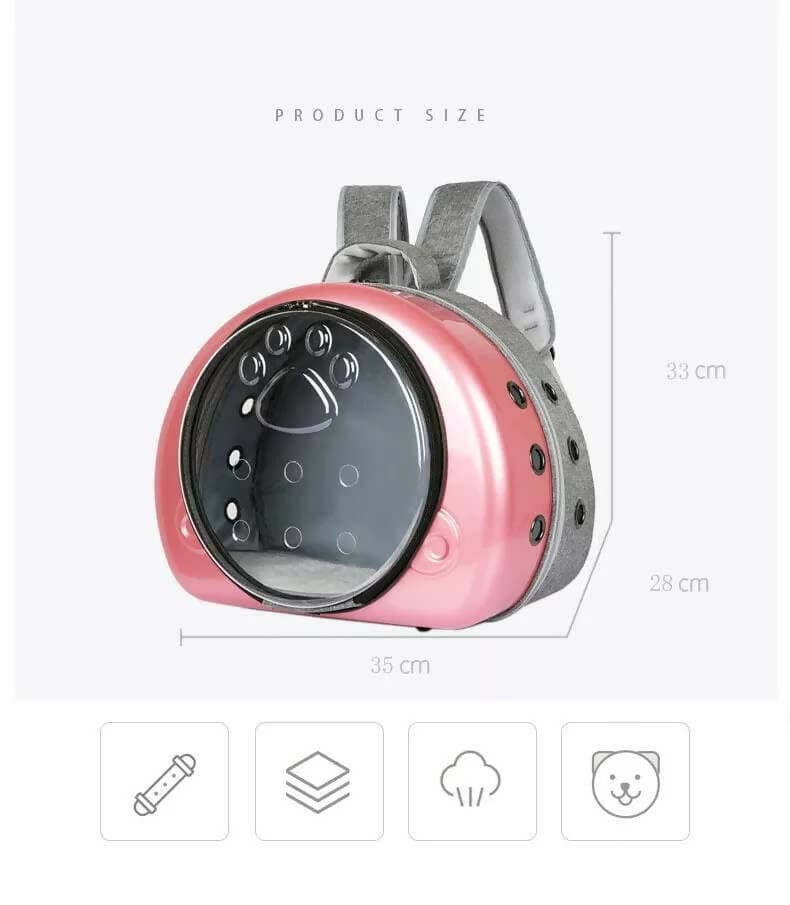 PetGains PGJC Transparent Fashionable Pet Carrier (Pink) - HalfPe