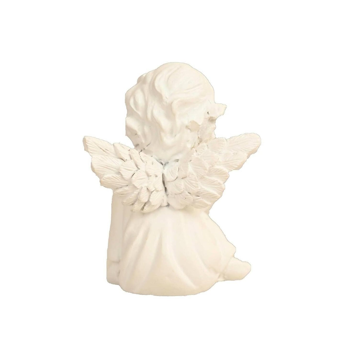 KariGhar Resin Small White Sitting Angel Statue Idol for Home - HalfPe