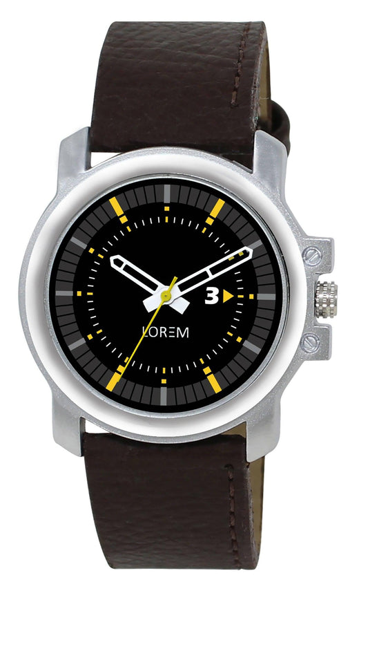 LOREM Black Professional Look Analog Watch For Men LR44 - HalfPe