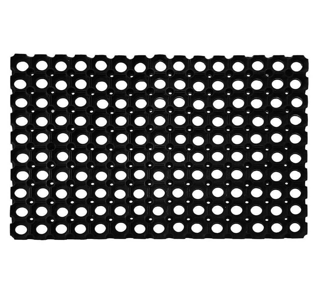 Mats Avenue 22 MM Rubber Outdoor Mat (40x60 cm, Black) -Pack of 2 - HalfPe